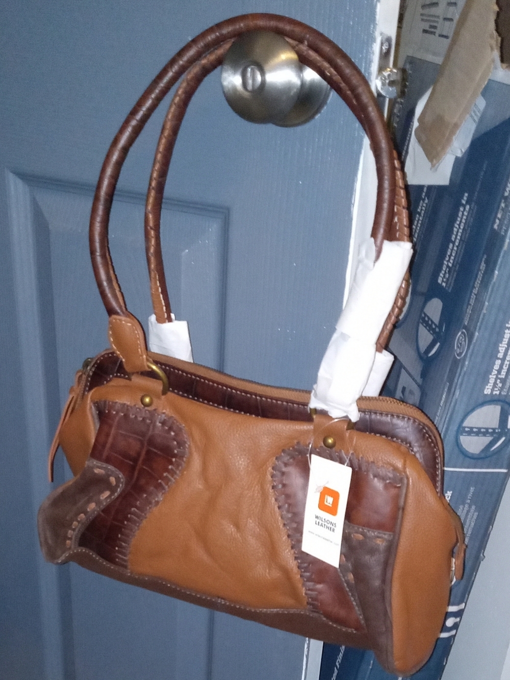 Wilsons Leather Patchwork Shoulder Bag  Vintage 1994 NWT